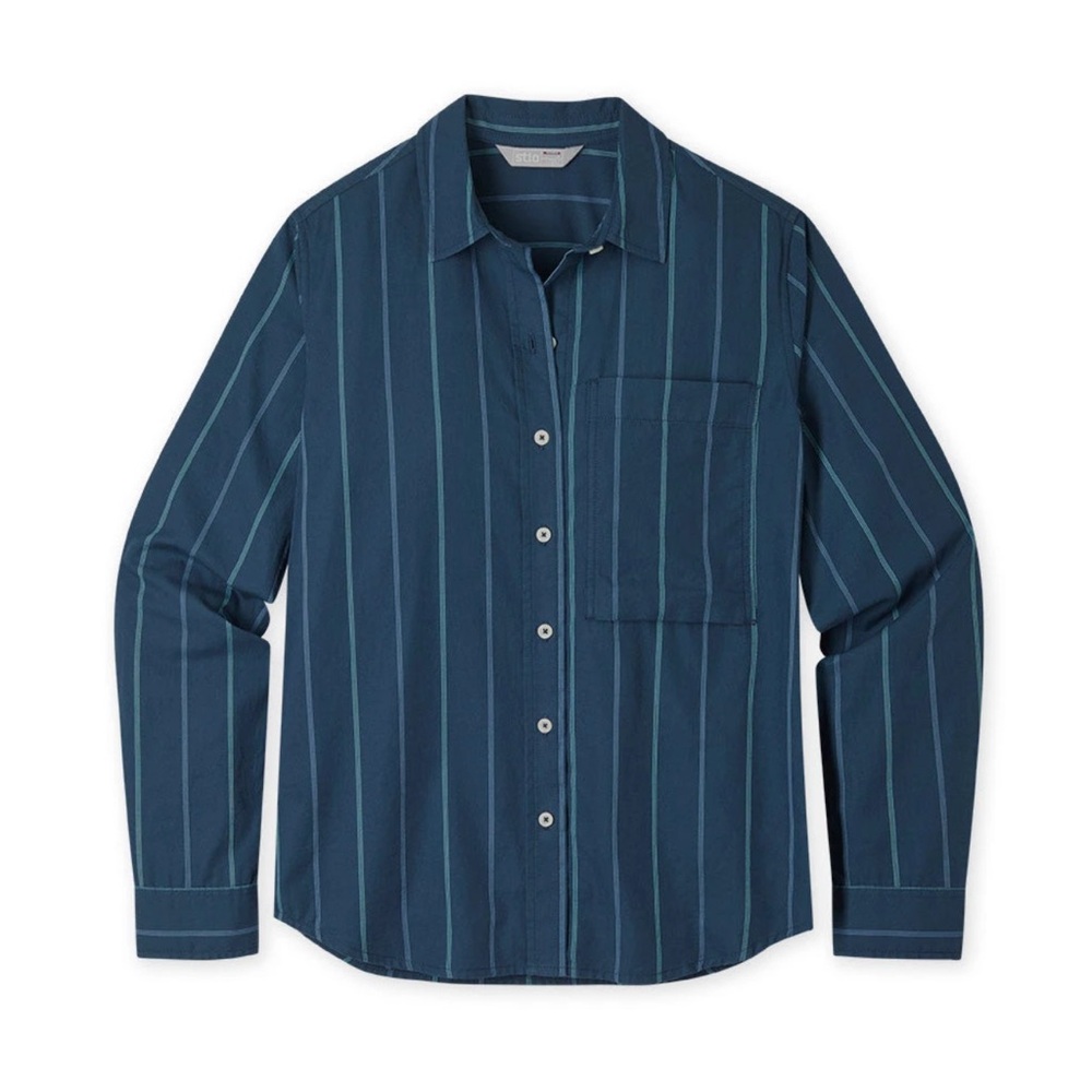 STIO Stripe Marion LS  button shirt Size Medium NWT